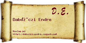 Dabóczi Endre névjegykártya