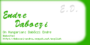 endre daboczi business card